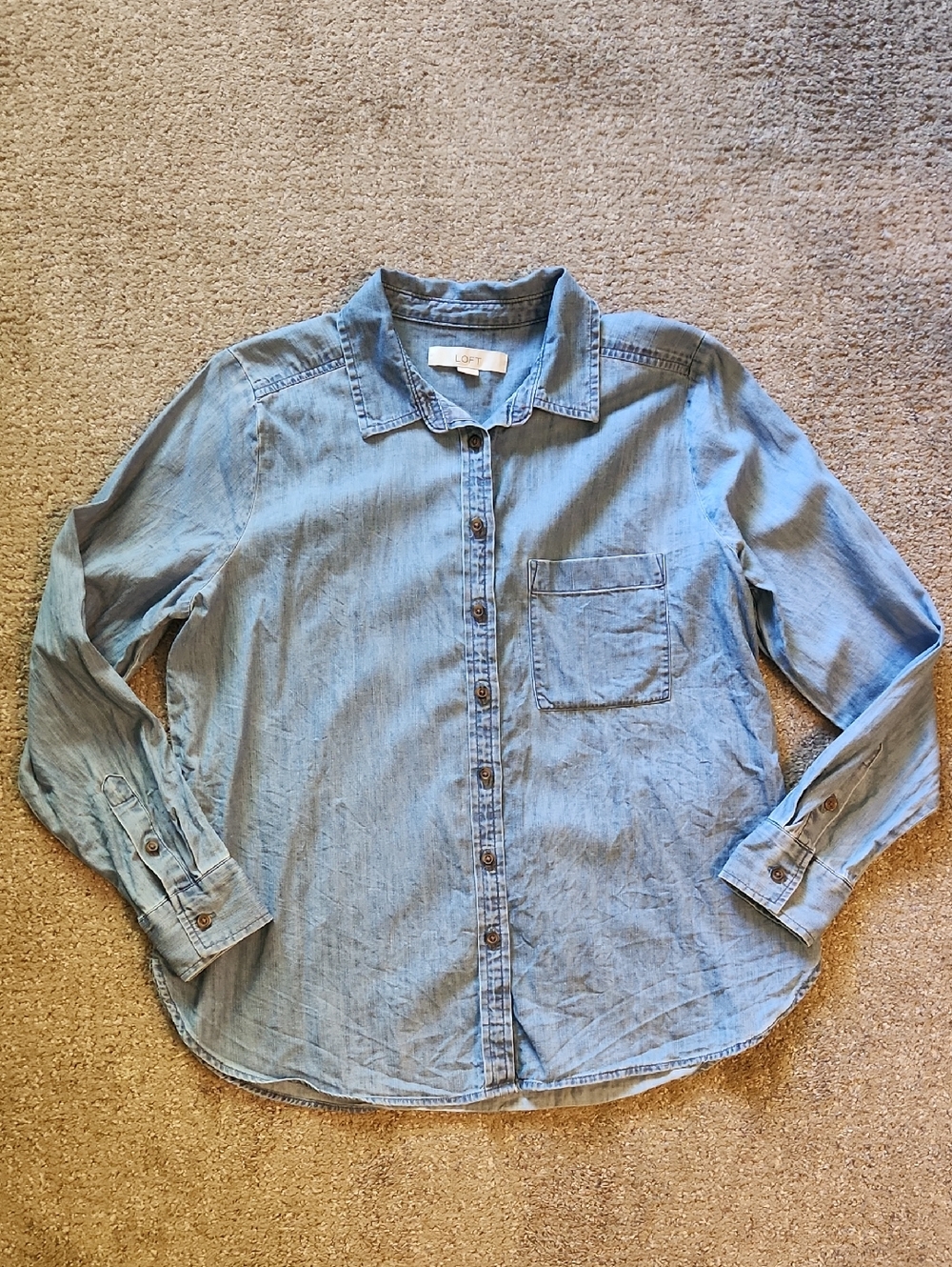 LOFT light blue denim shirt